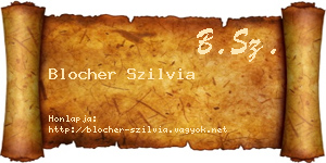 Blocher Szilvia névjegykártya