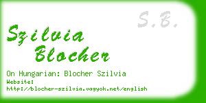 szilvia blocher business card